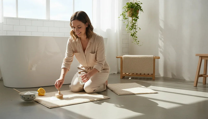 Désinfecter un tapis de bain sans l’abîmer: méthodes sûres - Image de couverture
