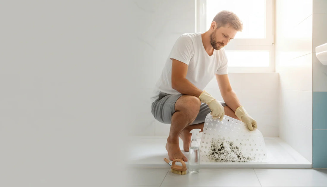 Enlever les taches de moisissure sur un tapis de douche - Image de couverture