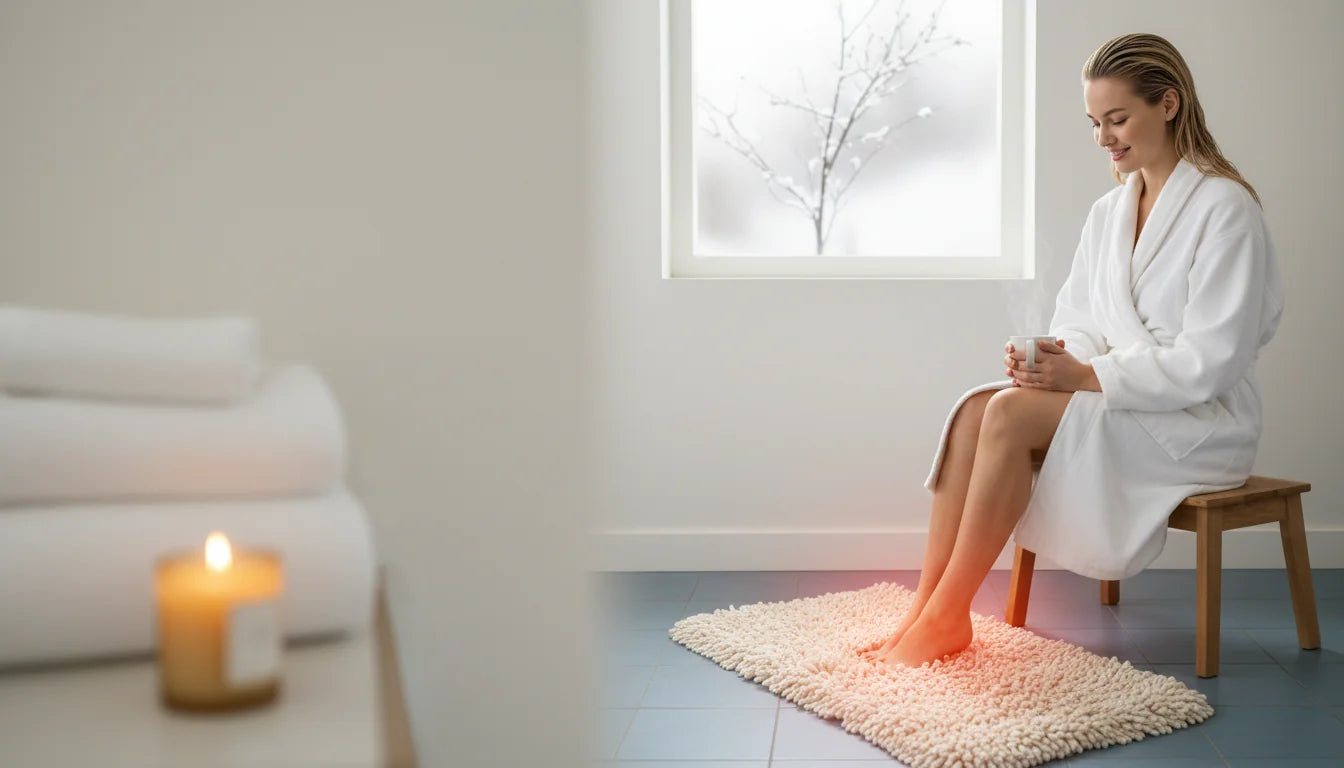 Pieds toujours froids en sortant du bain en hiver - Image de couverture