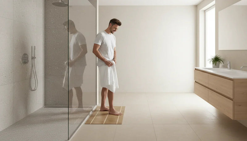 Rénovation: penser antiglisse et séchage autour de la douche - Image de couverture