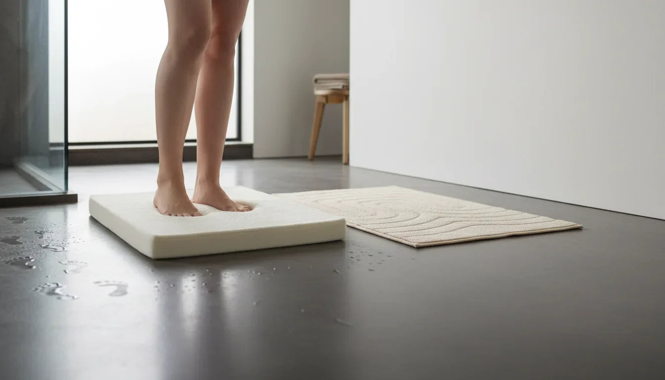 Tapis à mémoire de forme ou mousse classique: confort réel - Image de couverture