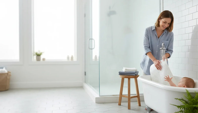 Tapis de baignoire pour bébé: modèles sûrs et faciles à laver - Image de couverture