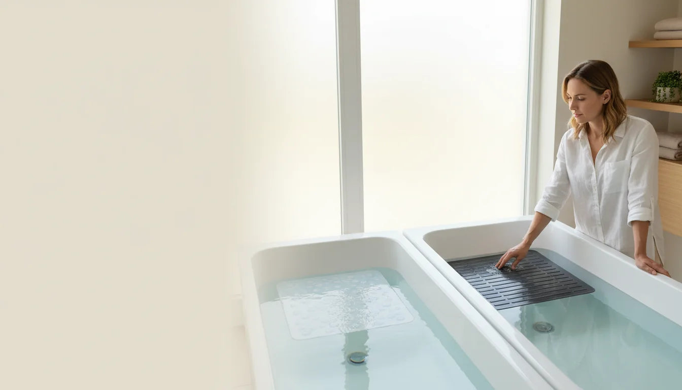 Tapis de baignoire transparent ou coloré: sécurité visuelle - Image de couverture