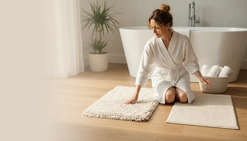 Tapis de bain chenille ou éponge: confort et entretien - Image de couverture