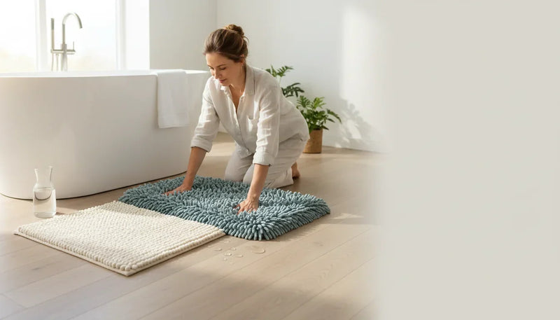 Tapis de bain en coton ou microfibre: lequel absorbe mieux ? - Image de couverture