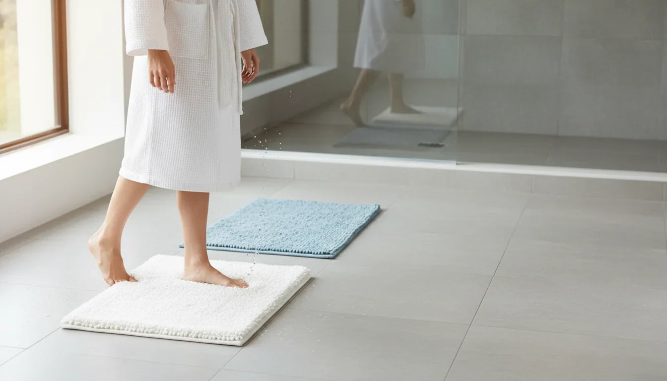 Tapis de bain haut de gamme ou entrée de gamme: que vaut l’écart - Image de couverture