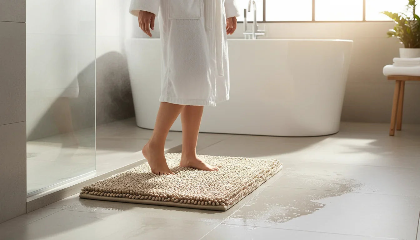 Tapis de bain microfibre ultra absorbants: valeurs sûres - Image de couverture
