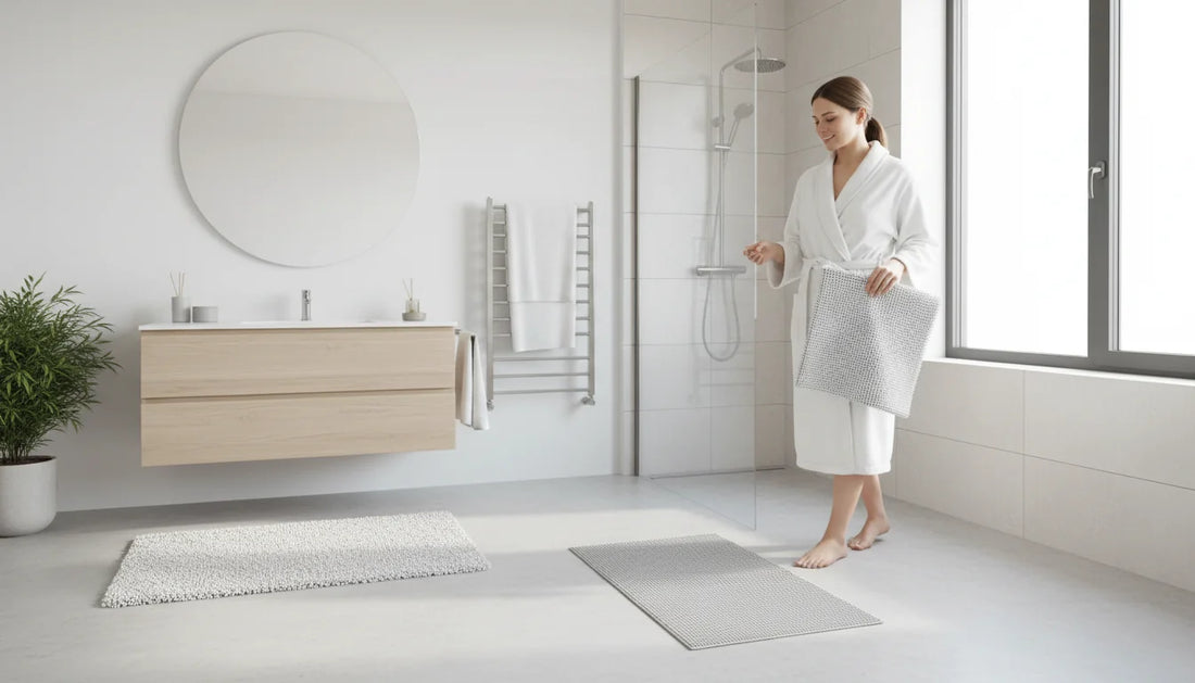 Tapis de bain épais ou fin: choix selon usage et séchage - Image de couverture