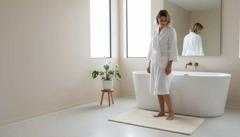 Tapis de bain premium pour salle de bain design minimaliste - Image de couverture