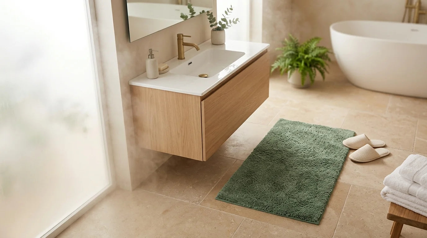 Banner Tapis de bain vert