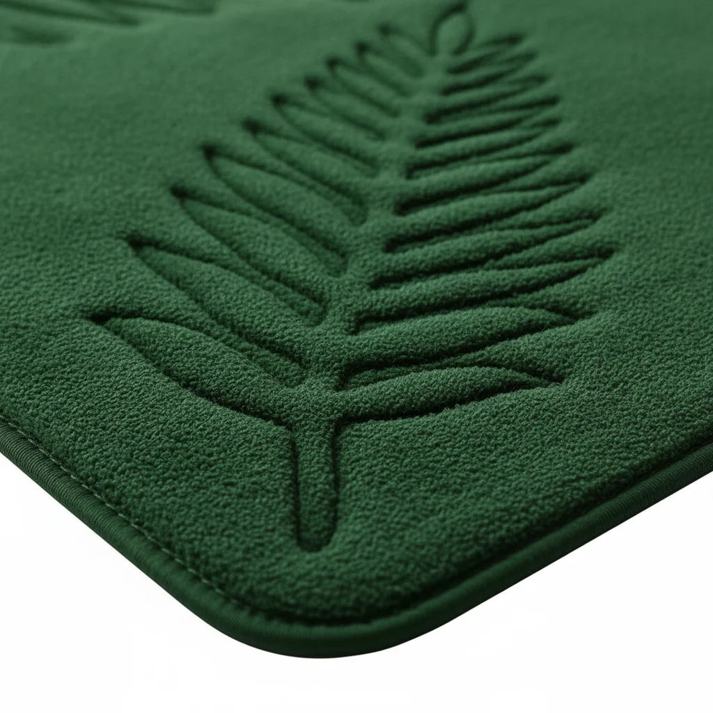 Design Vegetal Tapis De Bain Vert Sapin
