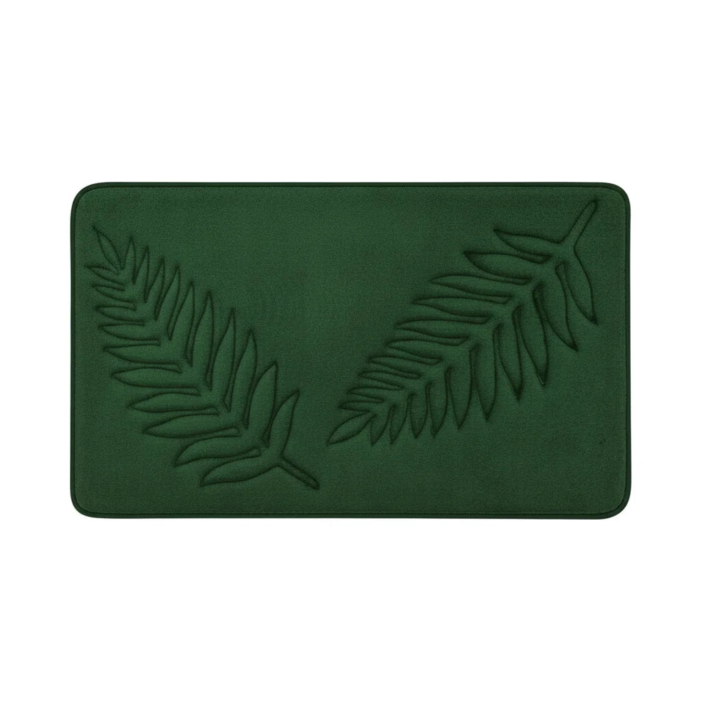 Design Vegetal Tapis De Bain Vert Sapin