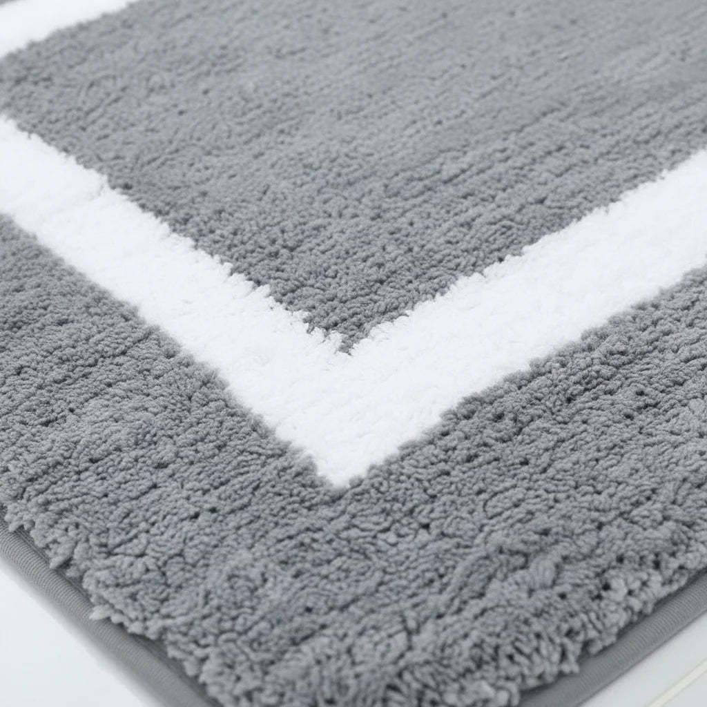 Grand Tapis Absorbant pour Salle de Bain Gris Perle