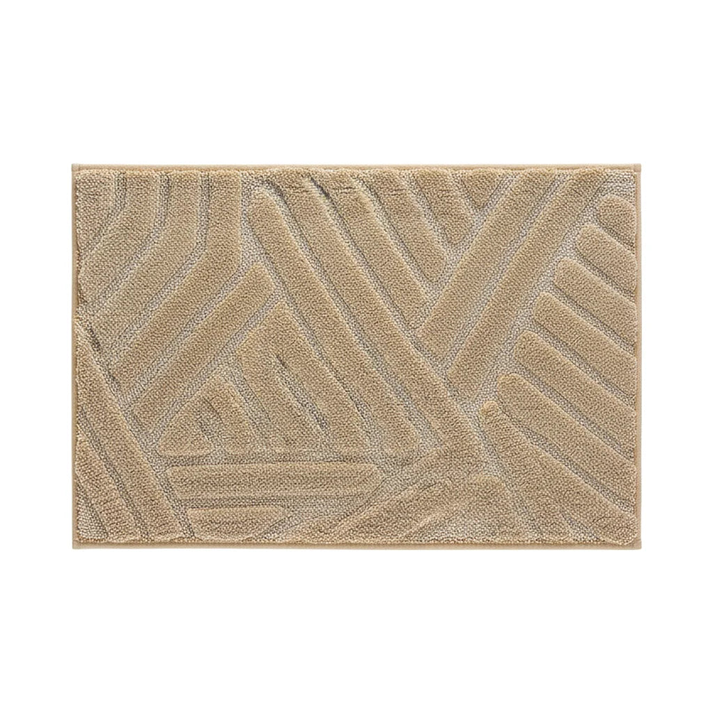 Grand Tapis de Bain Design Beige Sable