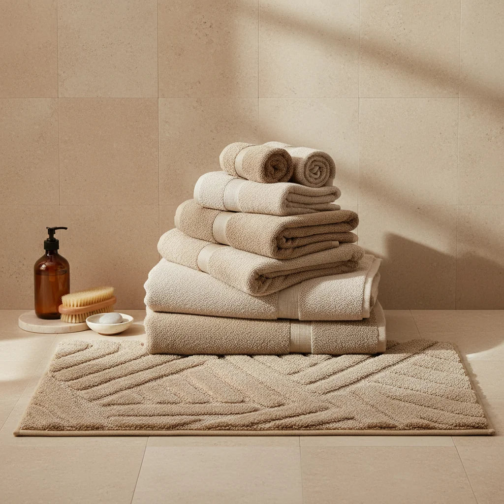 Grand Tapis de Bain Design Gris Perle