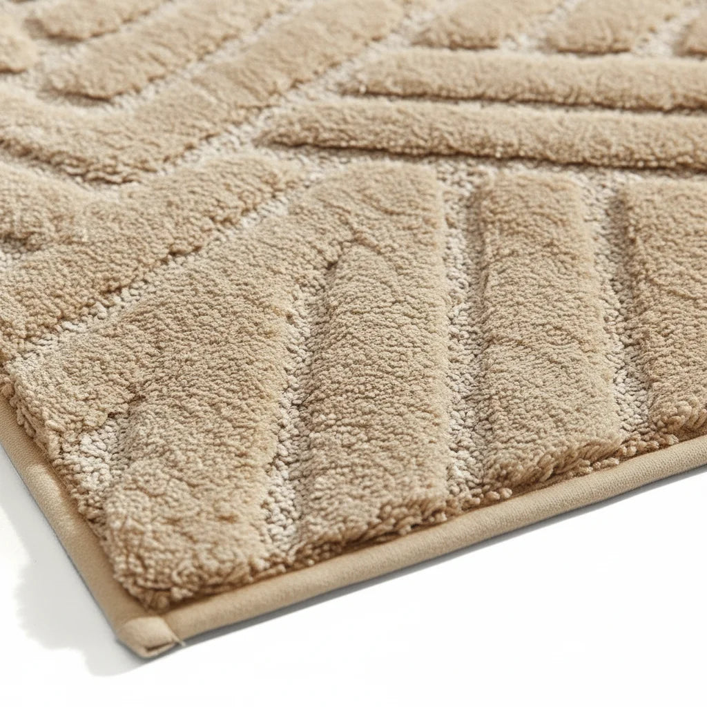 Grand Tapis de Bain Design Gris Perle