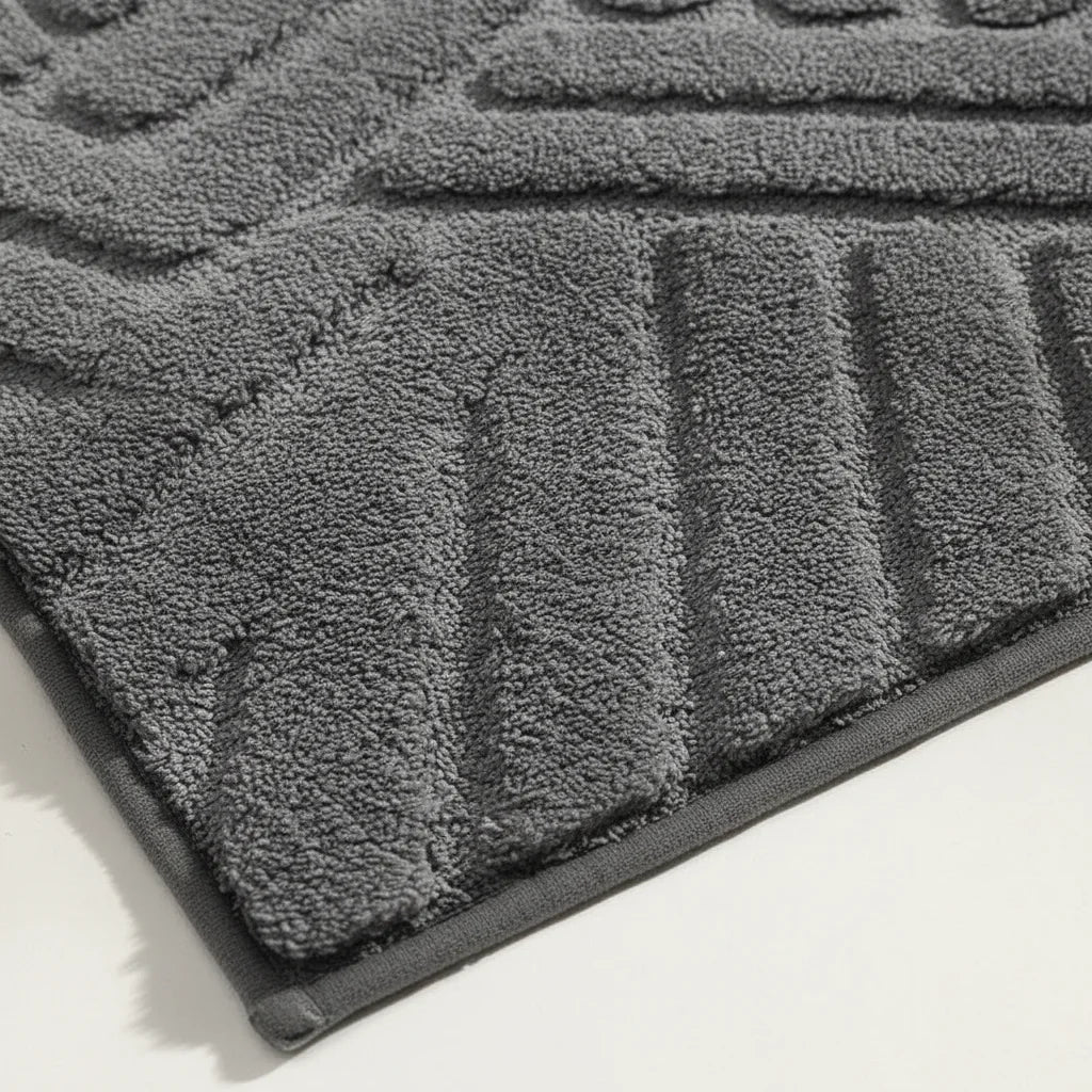 Grand Tapis de Bain Design Gris Anthracite