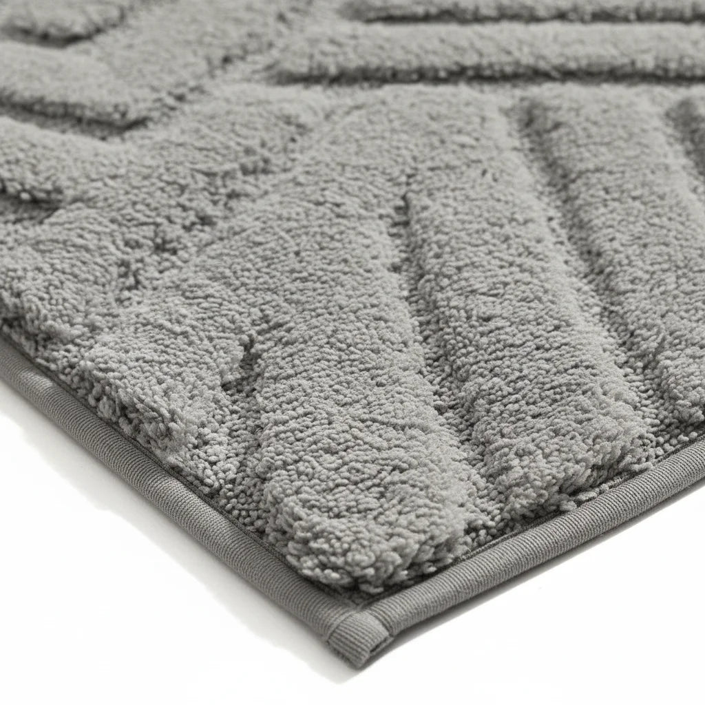 Grand Tapis de Bain Design Gris Anthracite