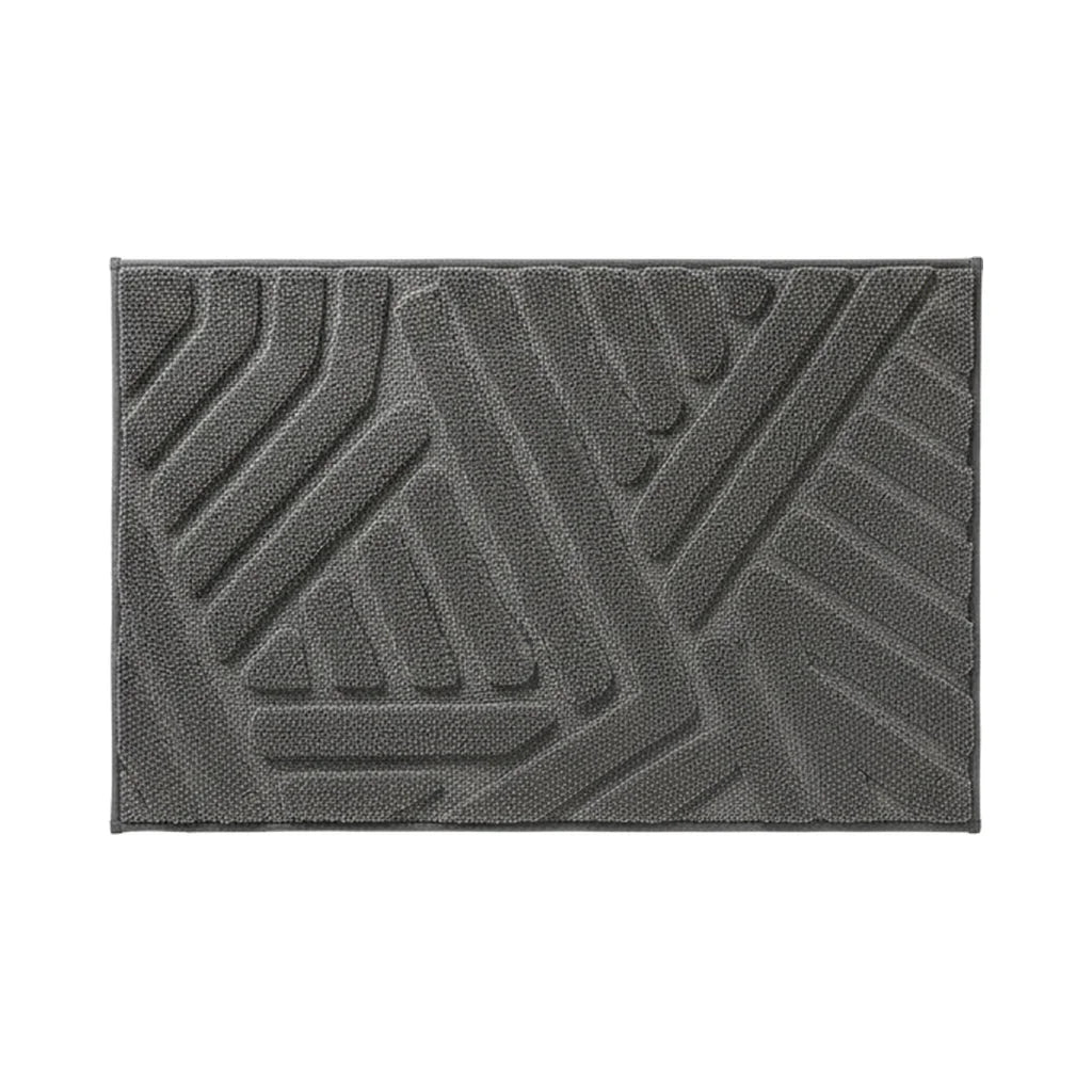 Grand Tapis de Bain Design Gris Anthracite