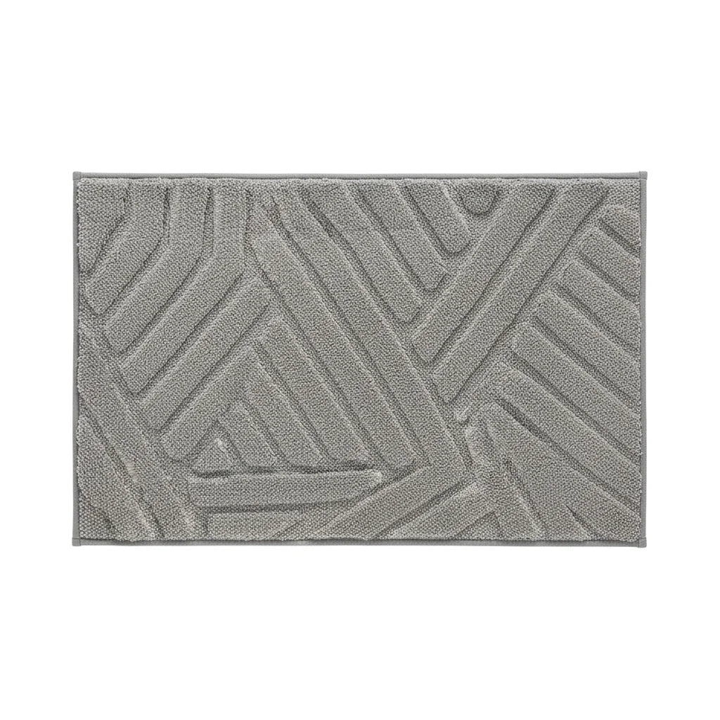 Grand Tapis de Bain Design Gris Perle