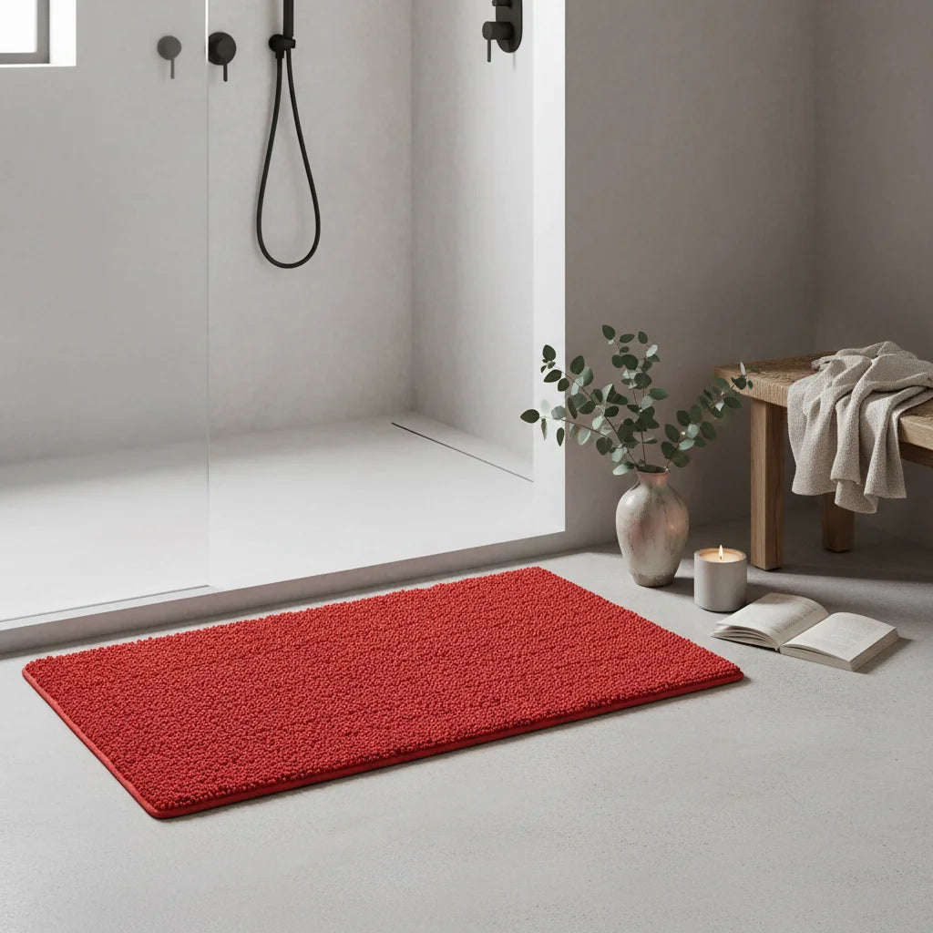 Grand Tapis de Bain Rouge 60x180cm