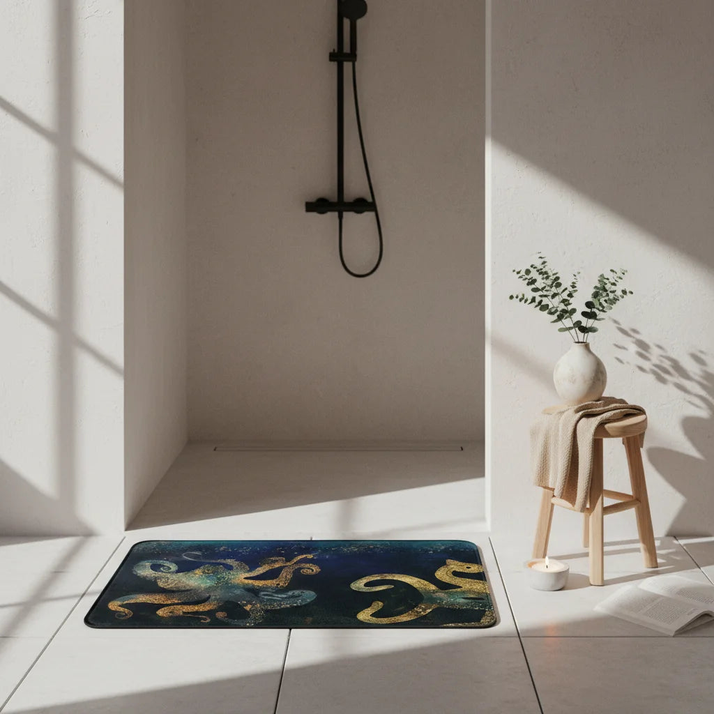Petit Tapis de Bain Fantaisie Pieuvre Abysse