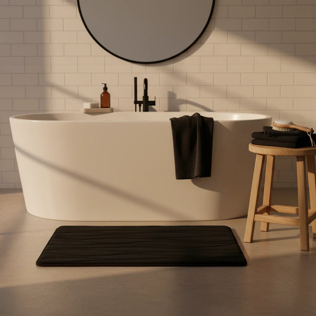 Petit Tapis De Bain Noir Profond