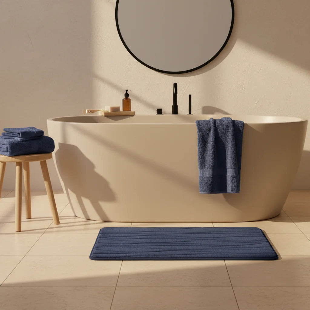 Petit Tapis De Bain Bleu Nuit
