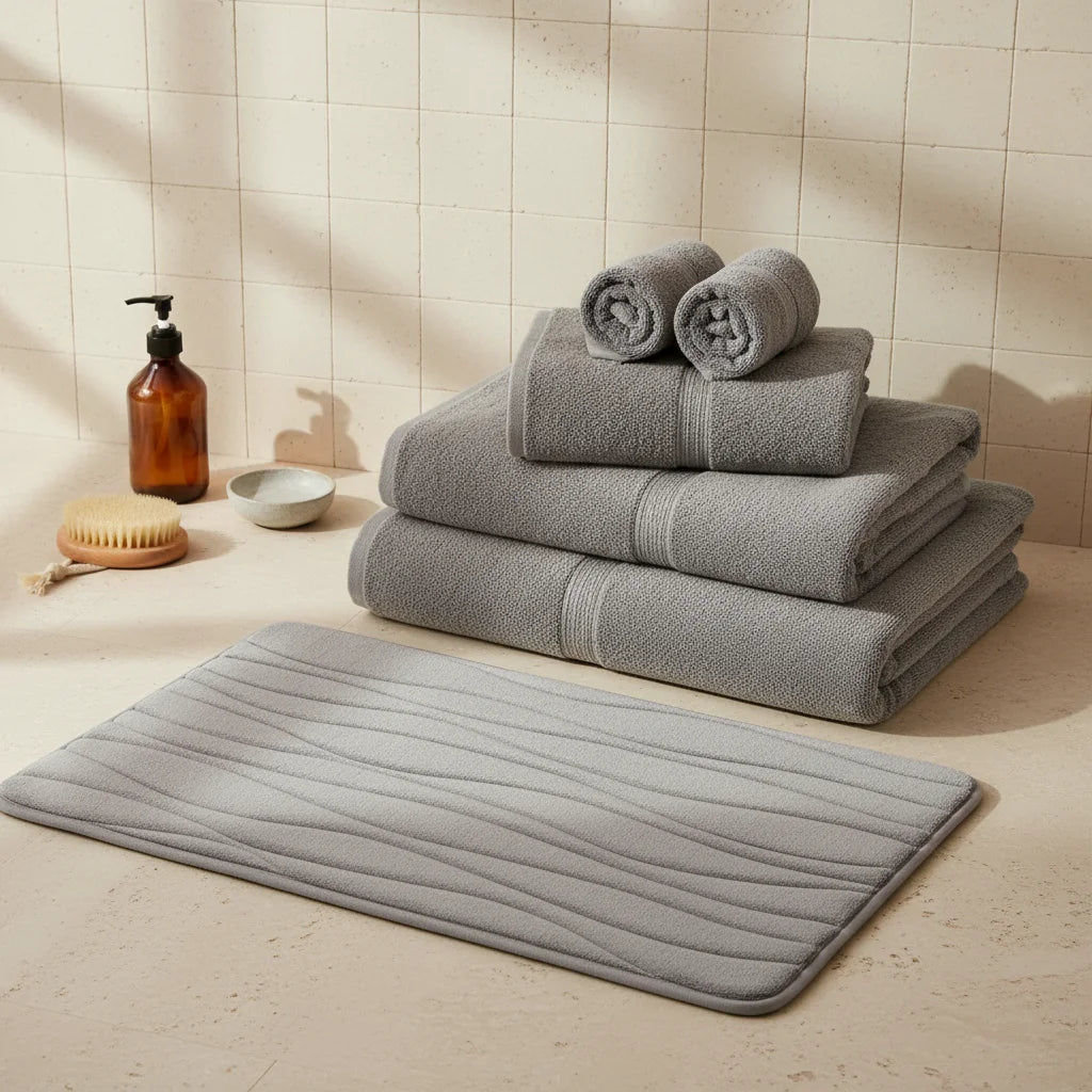 Petit Tapis De Bain Gris Perle
