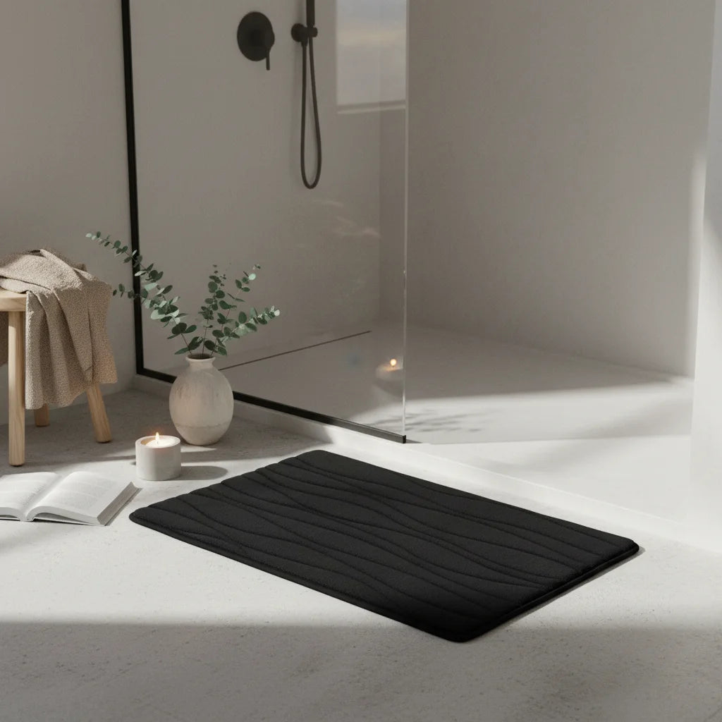 Petit Tapis De Bain Noir Profond