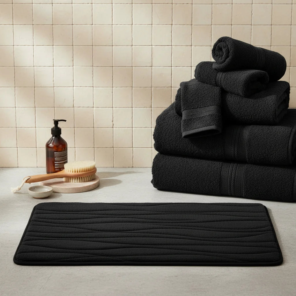 Petit Tapis De Bain Noir Profond