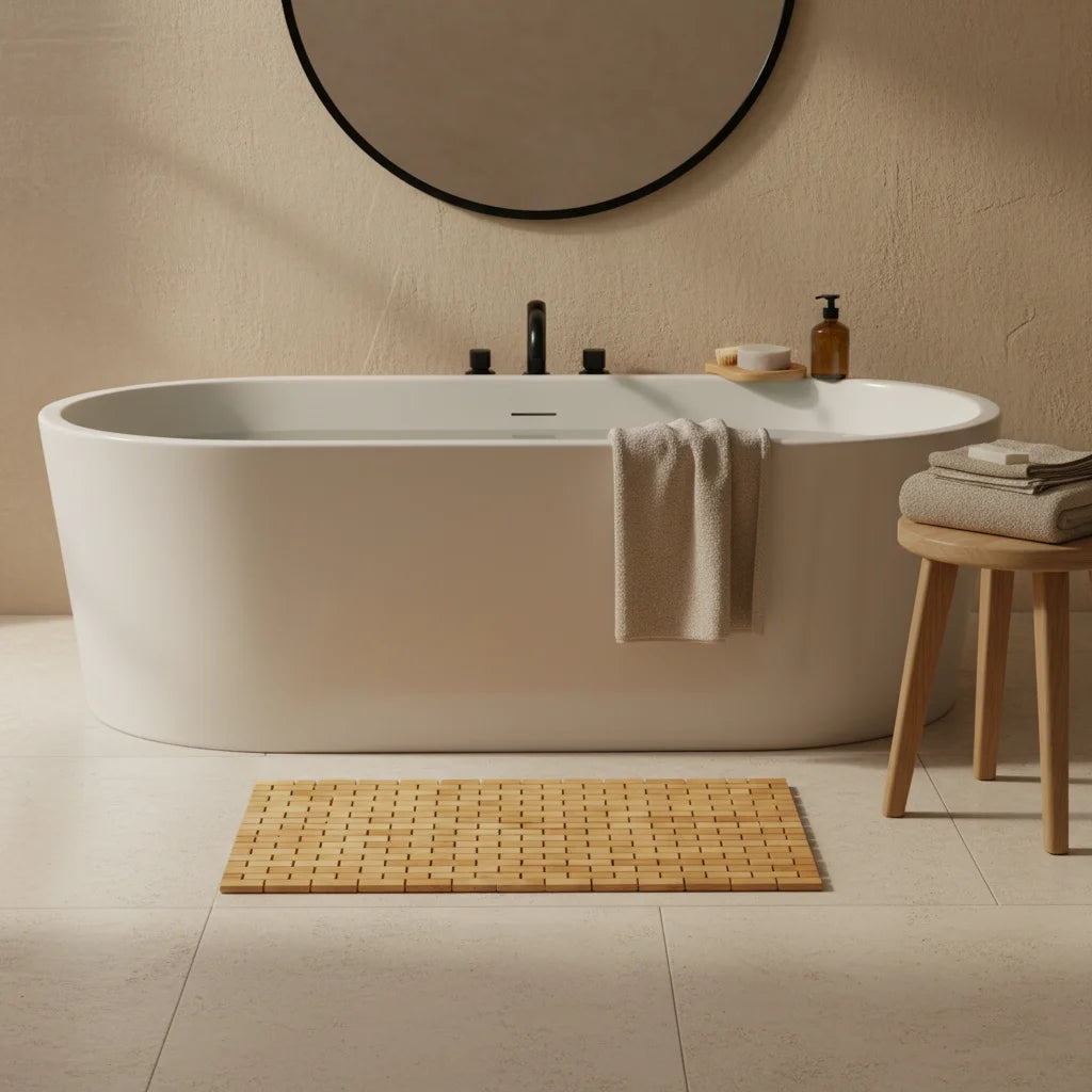 Petit Tapis En Bambou Salle De Bain