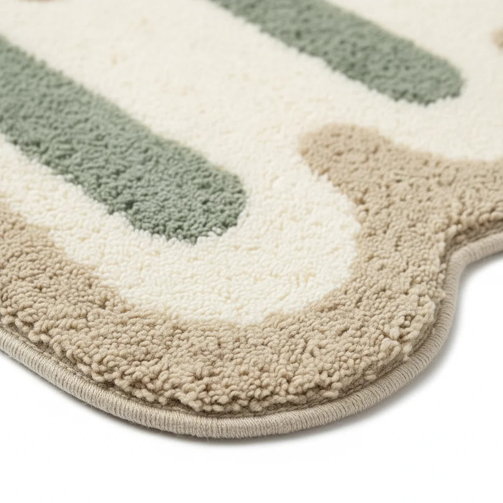 Petit Tapis Salle de Bain de Forme Originale Nuage Sauge
