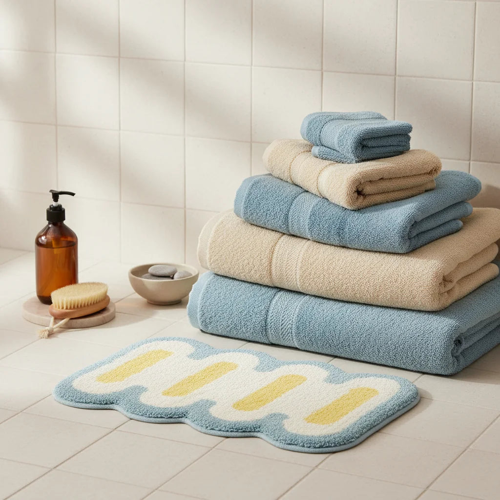 Petit Tapis Salle de Bain de Forme Originale Nuage Soleil