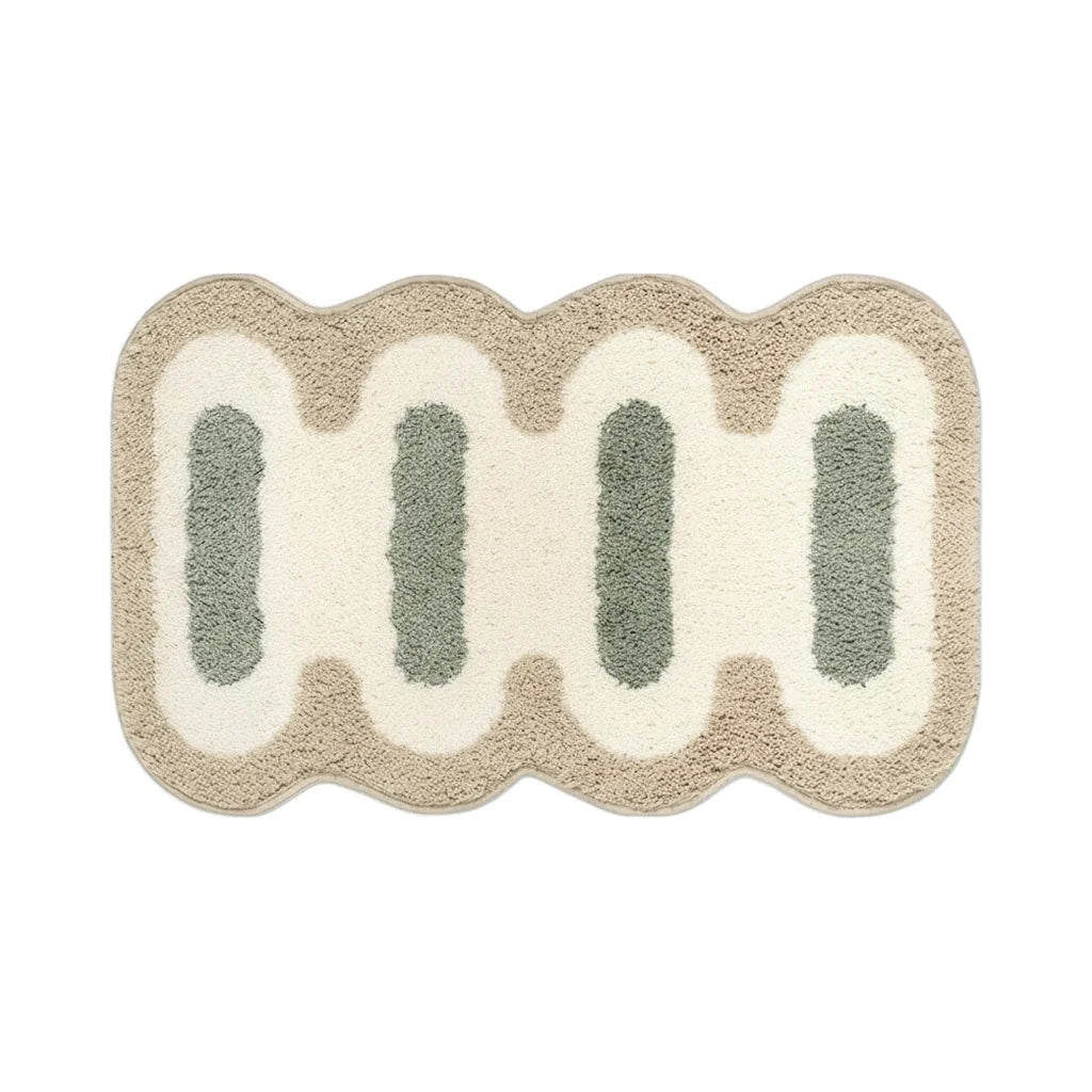 Petit Tapis Salle de Bain de Forme Originale Nuage Sauge