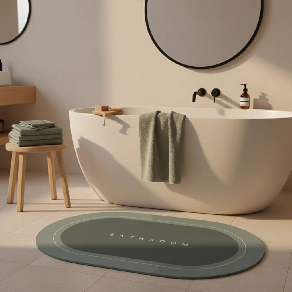 SlipSheild - Tapis Salle de Bain Vert Bicolore