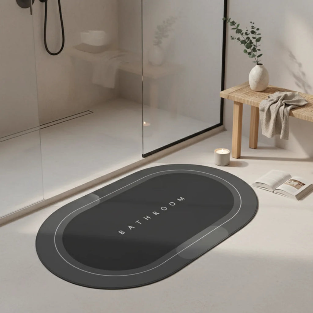 SlipSheild - Tapis Salle de Bain Noir Bicolore