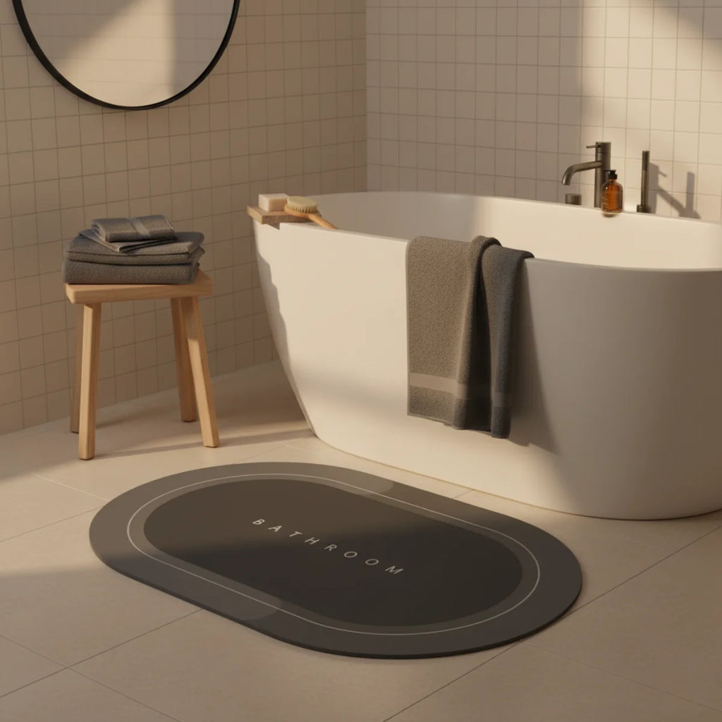 SlipSheild - Tapis Salle de Bain Noir Bicolore