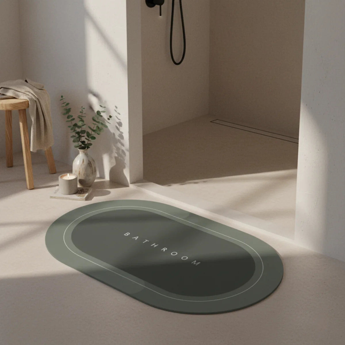 SlipSheild - Tapis Salle de Bain Vert Bicolore