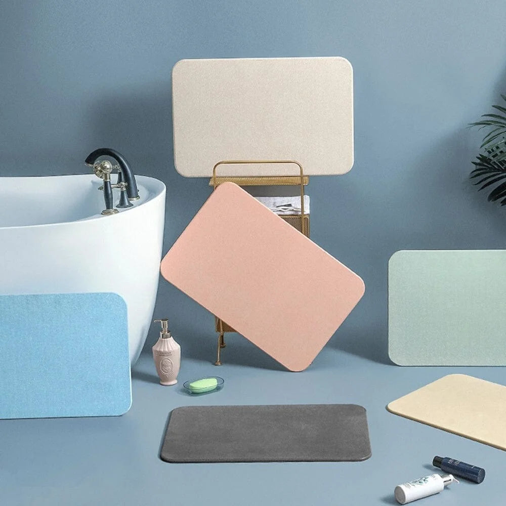 Tapis Absorbant Diatomite Gris Pierre