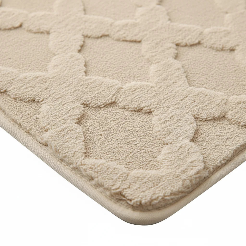 Tapis Absorbant Microfibre Salle De Bain Écru Clair