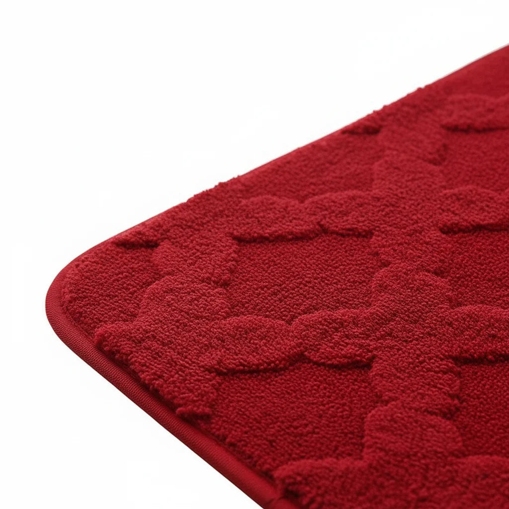 Tapis Absorbant Microfibre Salle De Bain Bordeaux Profond