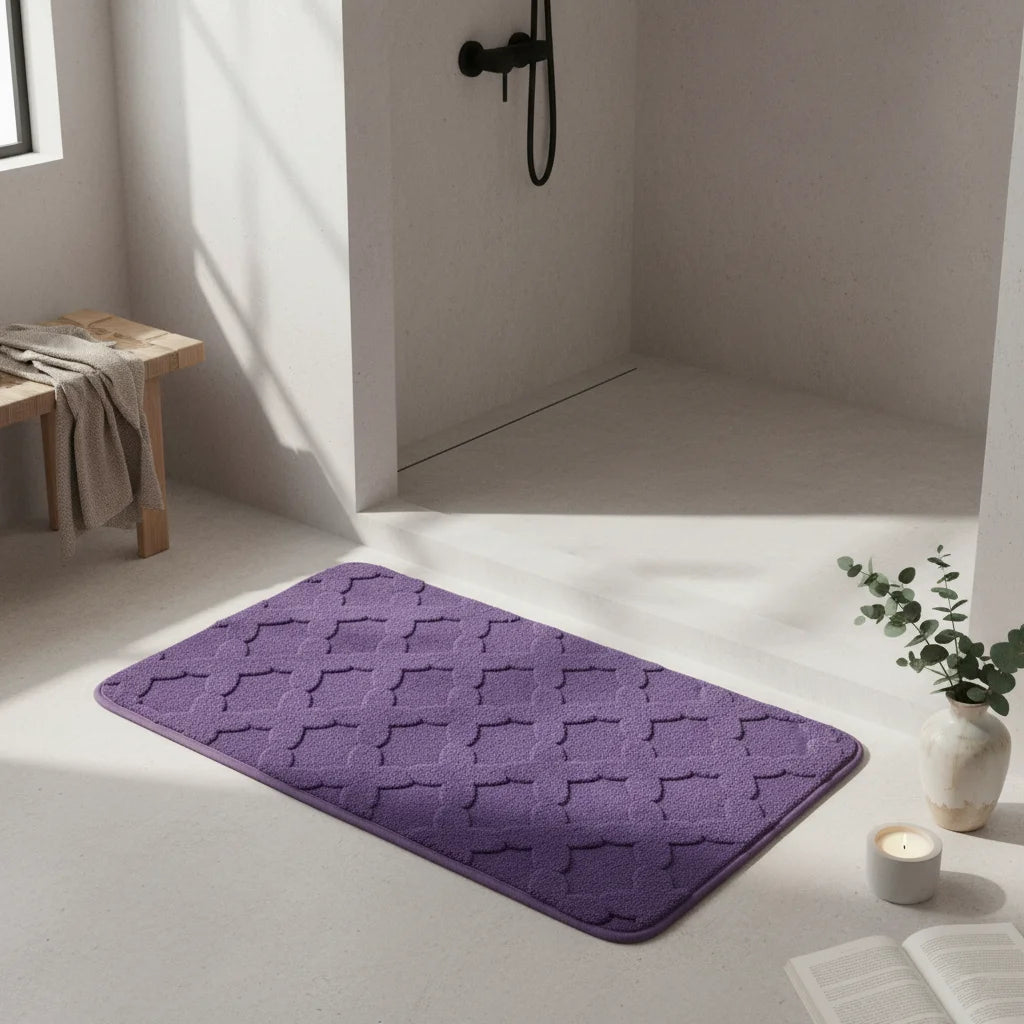 Tapis Absorbant Microfibre Salle De Bain Violet Velours