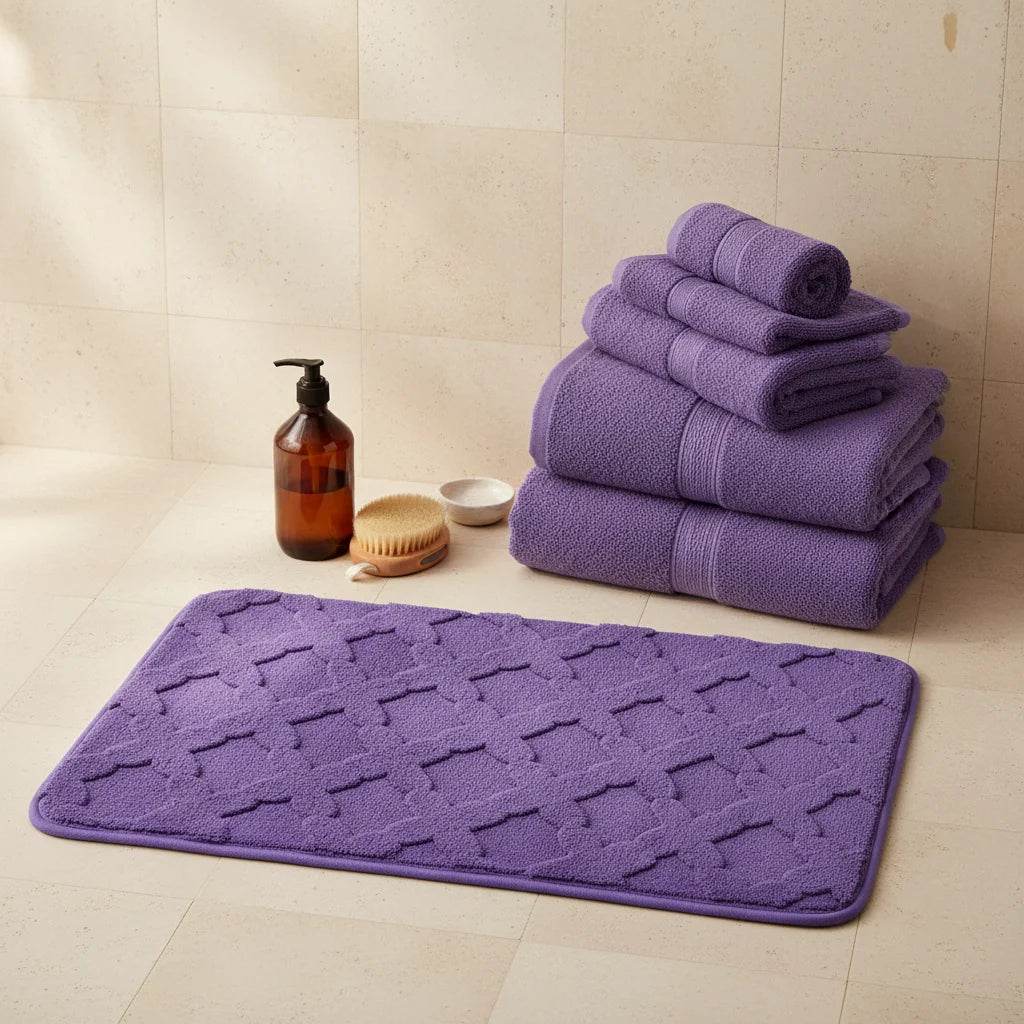 Tapis Absorbant Microfibre Salle De Bain Violet Velours