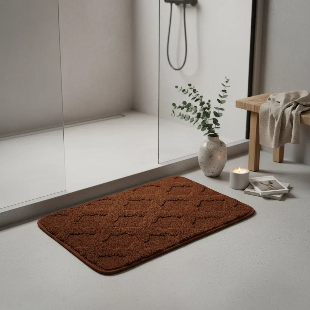 Tapis Absorbant Microfibre Salle De Bain Marron Chocolat