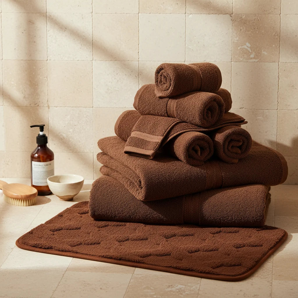 Tapis Absorbant Microfibre Salle De Bain Marron Chocolat