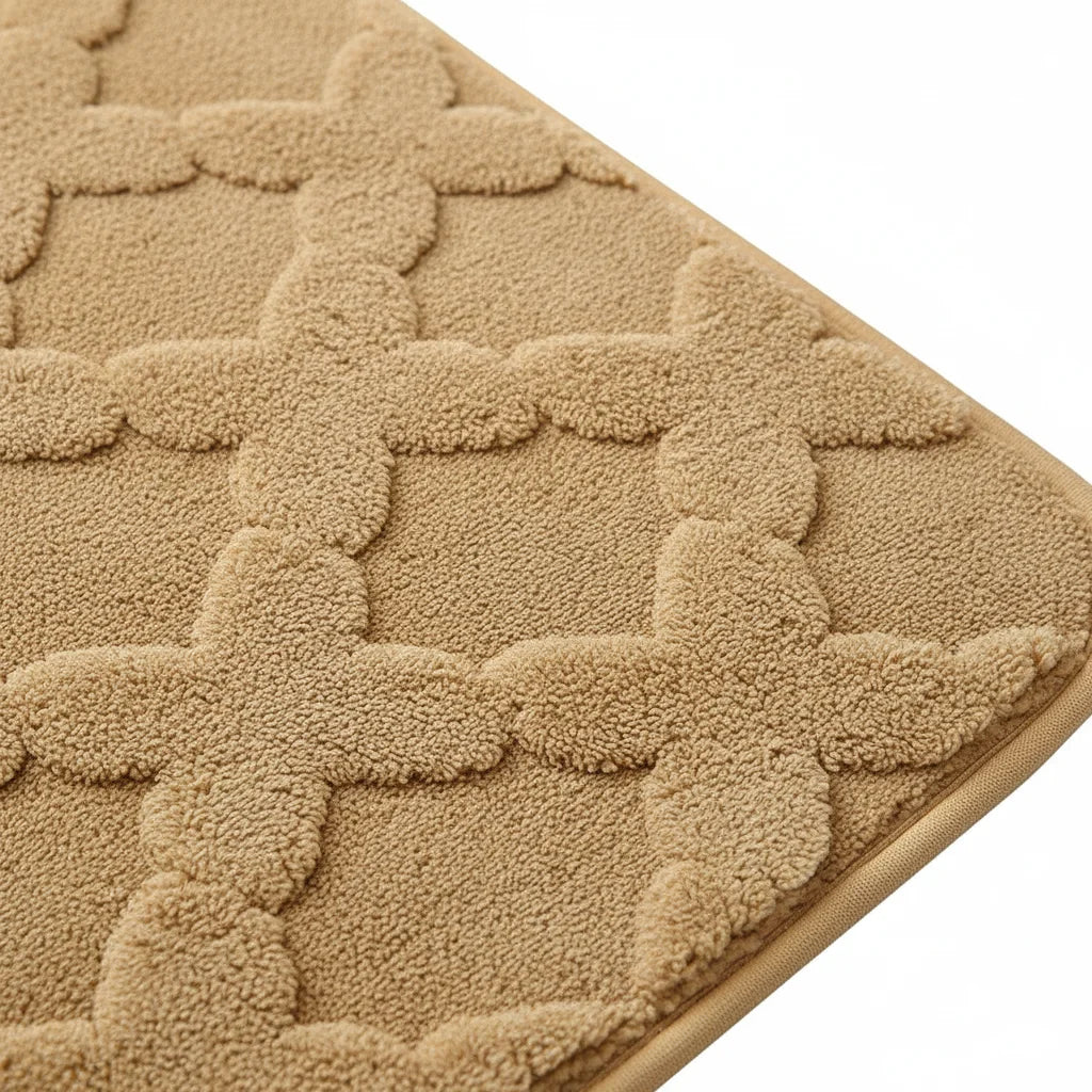 Tapis Absorbant Microfibre Salle De Bain Beige Doré