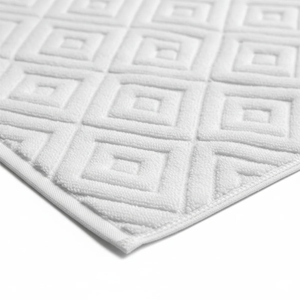 Tapis Absorbant Salle De Bain 100% Coton Blanc Neige