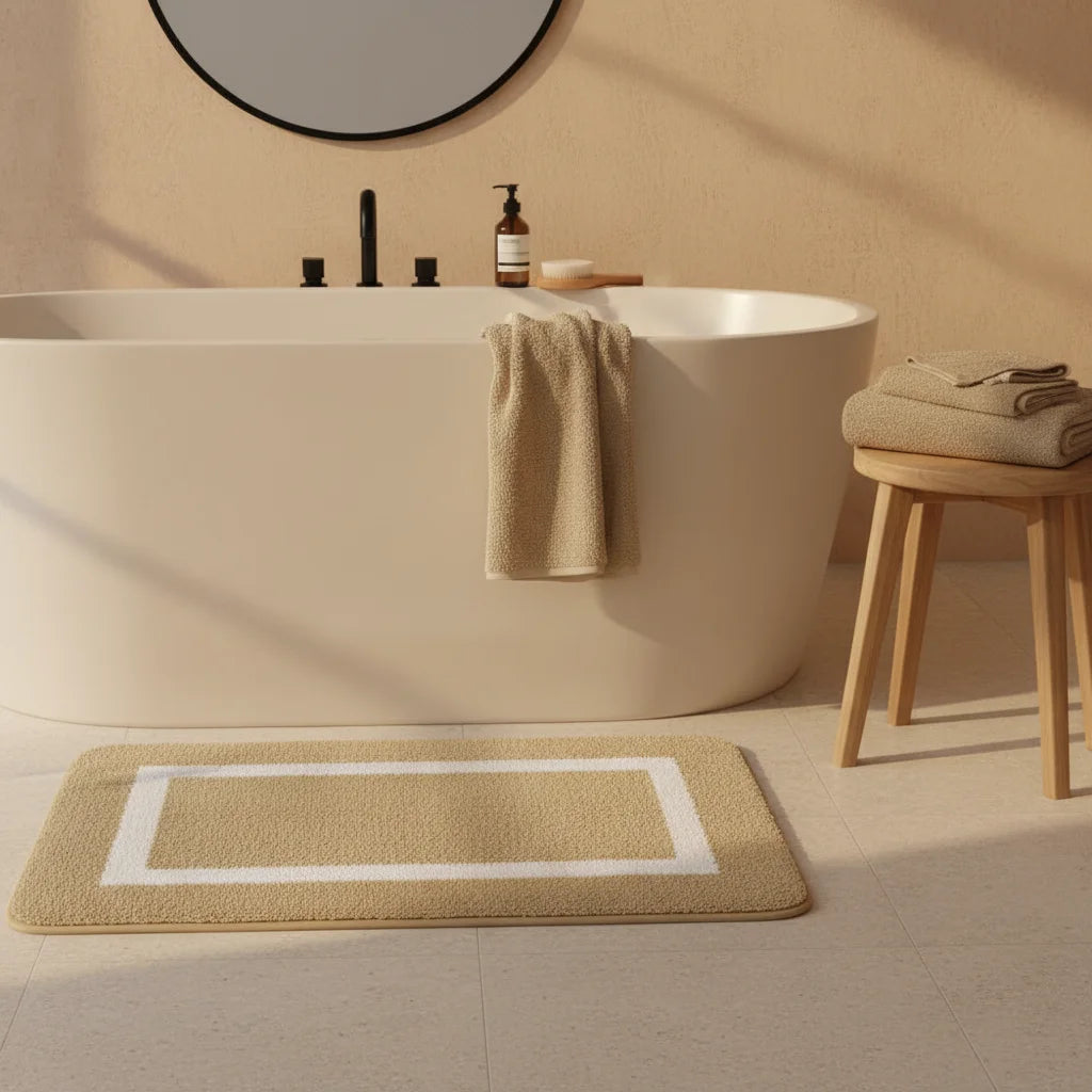 Tapis Absorbant Salle De Bain Beige Beaver 60x90cm