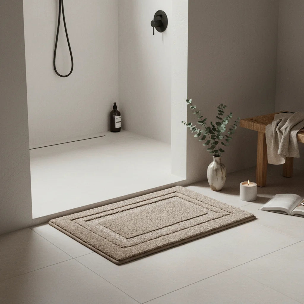 Tapis Absorbant Salle de Bain Beige Sable